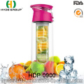 Botella de agua del infuser de la fruta de Tritan de BPA libre 750ml, botella de agua portátil de la infusión de plástico (HDP-0900)